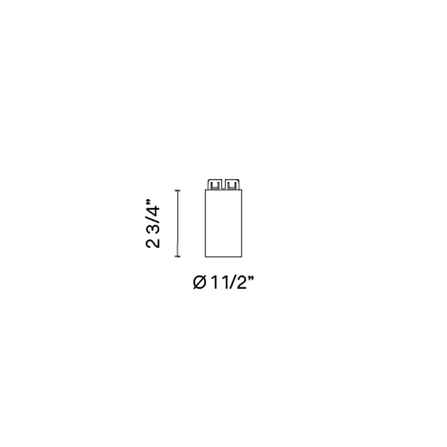 Circus LED Track Head - line drawing.