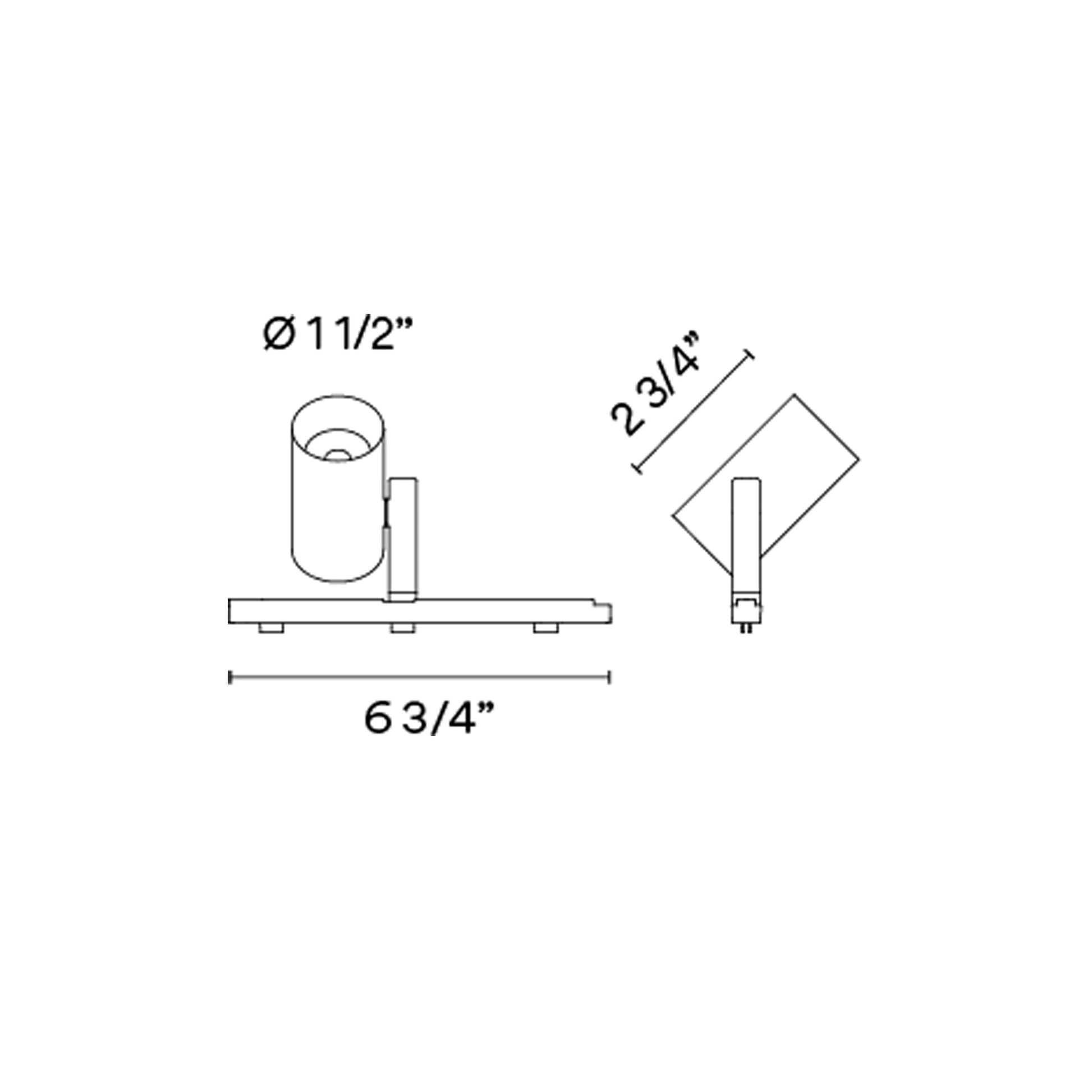 Circus LED Uplight Spot Track Light - line drawing.