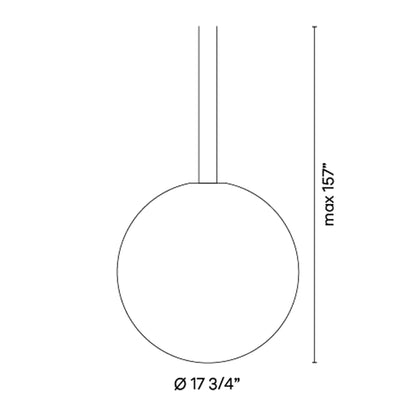 Circus LED Volumetric Track Pendant Light - line drawing.