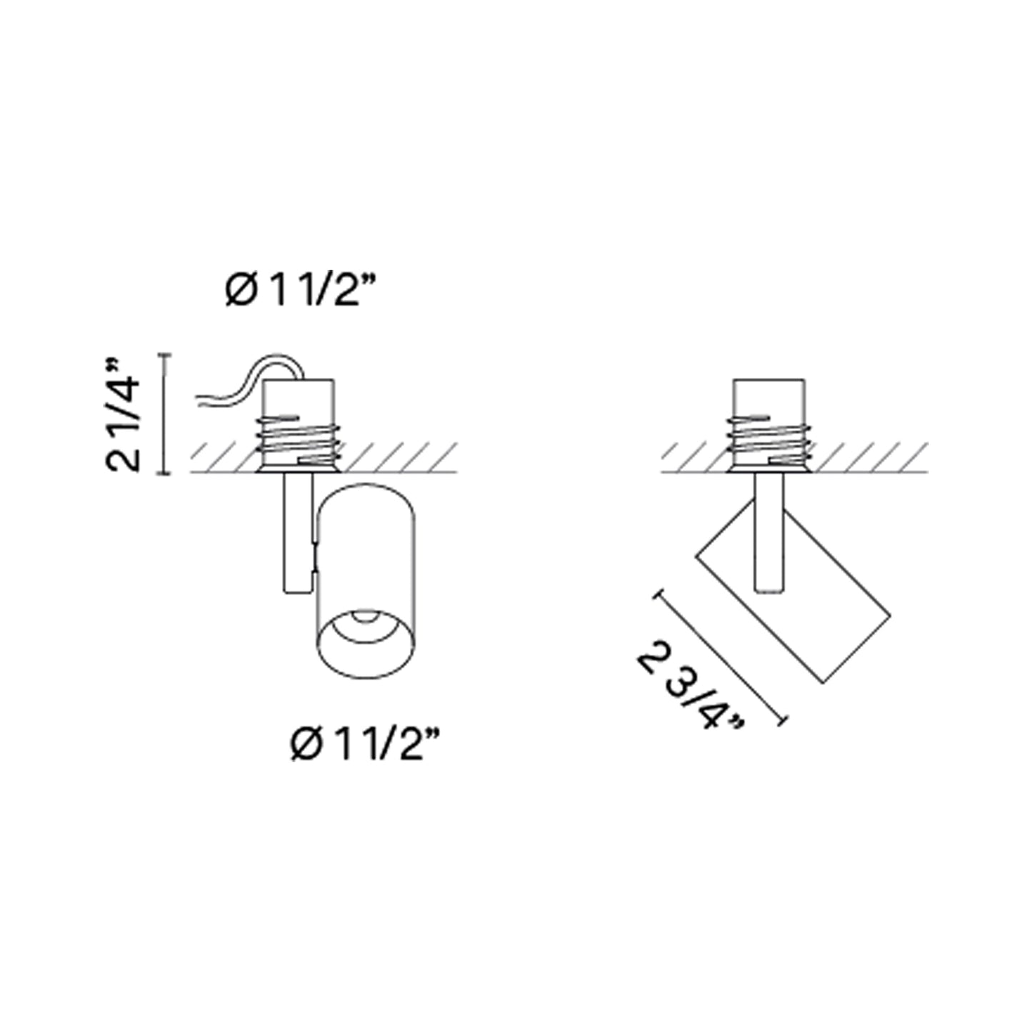 Circus Solo LED Spot Light - line drawing.