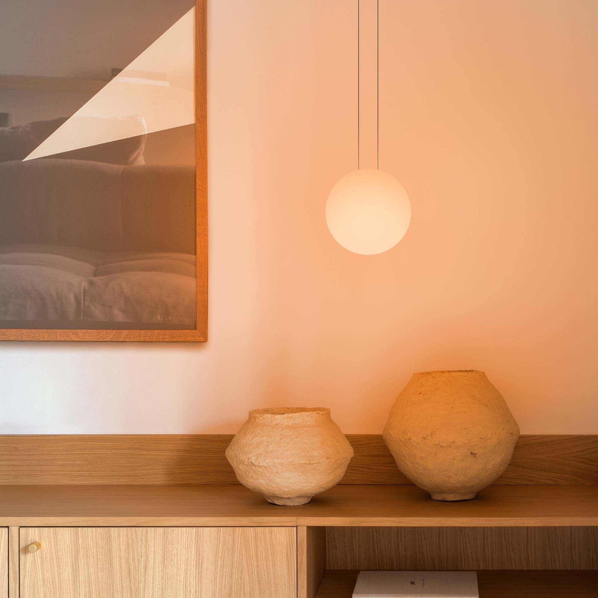 Circus Solo LED Volumetric Pendant Light in living room.