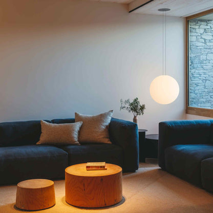 Circus Solo LED Volumetric Pendant Light in living room.