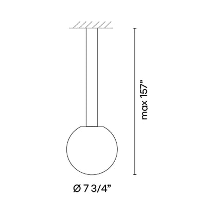 Circus Solo LED Volumetric Pendant Light - line drawing.