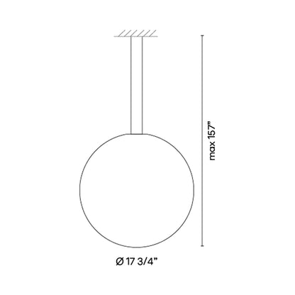 Circus Solo LED Volumetric Pendant Light - line drawing.