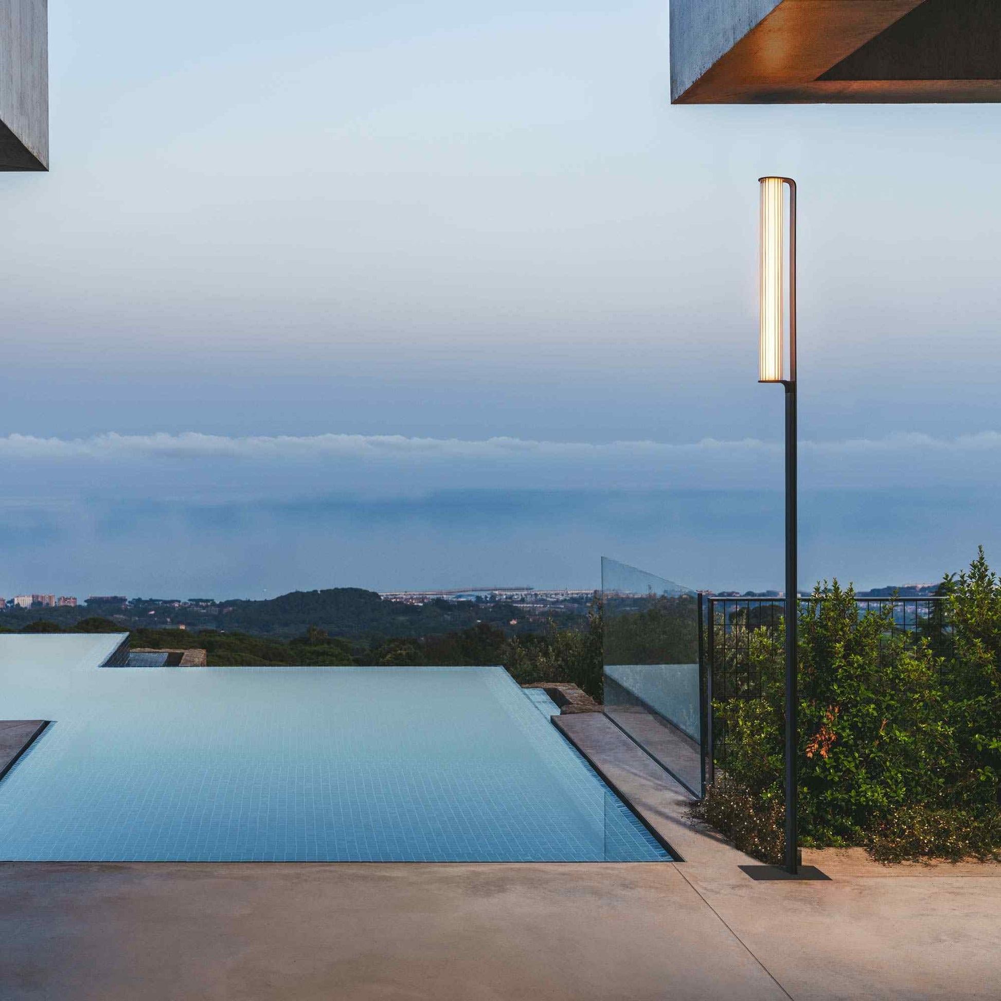 Class Outdoor LED Floor Lamp in Outside Area.