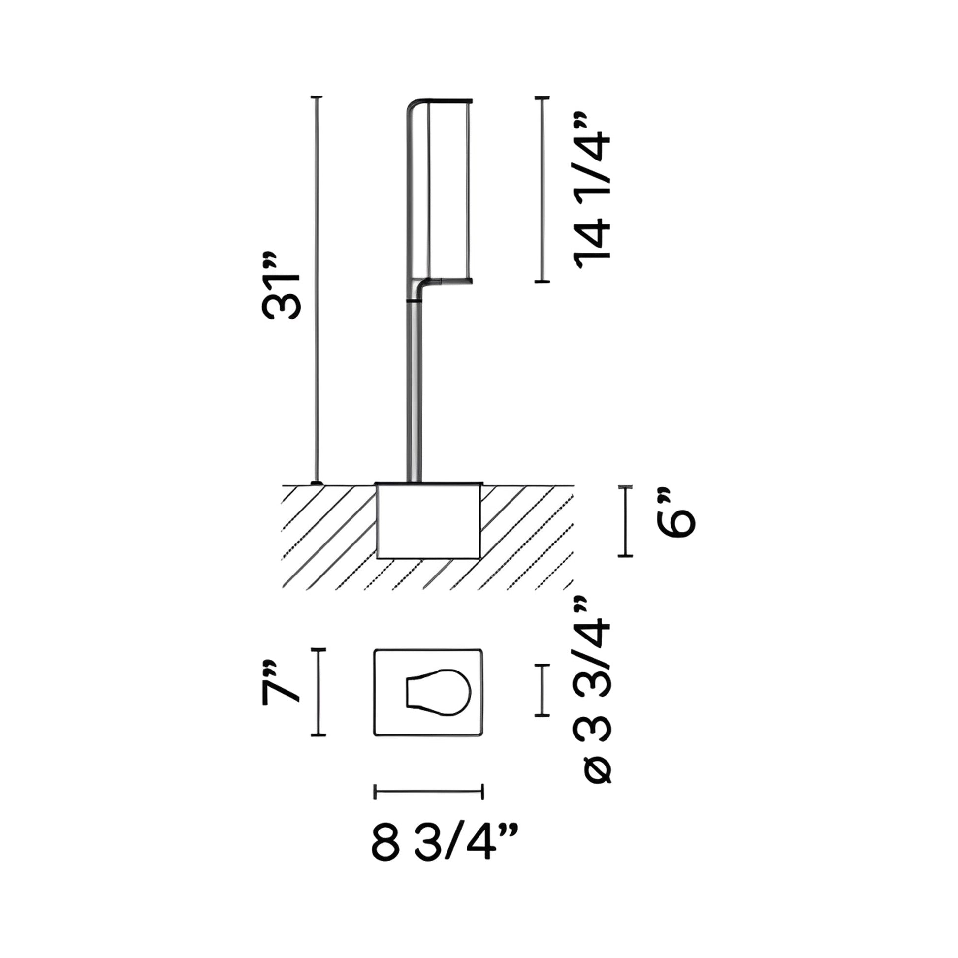 Class Outdoor LED Floor Lamp - line drawing.