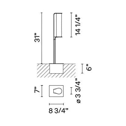 Class Outdoor LED Floor Lamp - line drawing.
