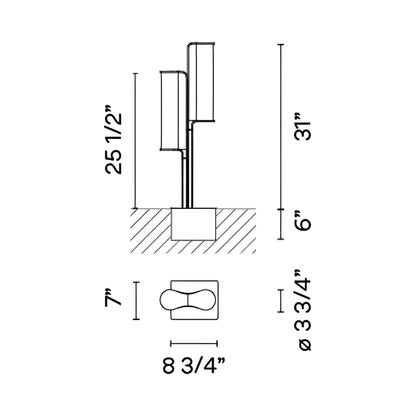 Class Outdoor LED Floor Lamp - line drawing.