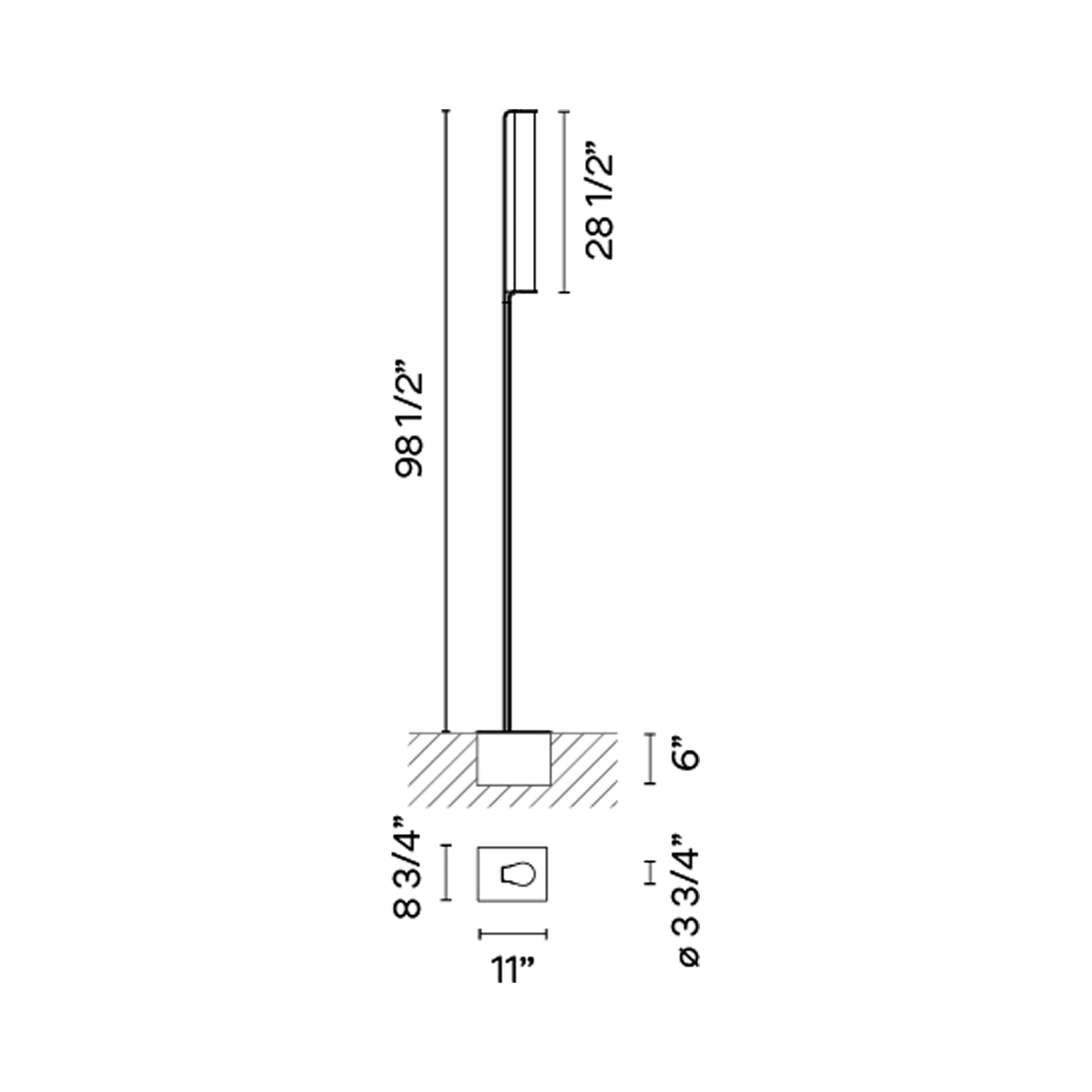 Class Outdoor LED Floor Lamp - line drawing.