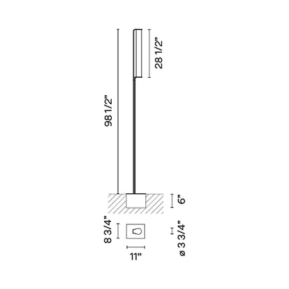 Class Outdoor LED Floor Lamp - line drawing.