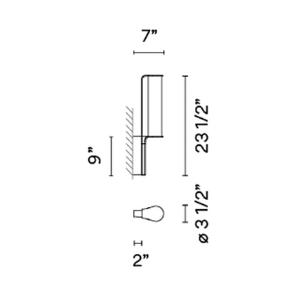 Class Outdoor LED Wall Light - line drawing.