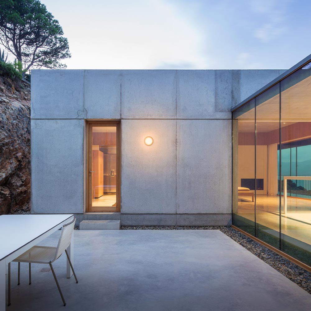 Dots Glass LED Wall Light in Outside Area.