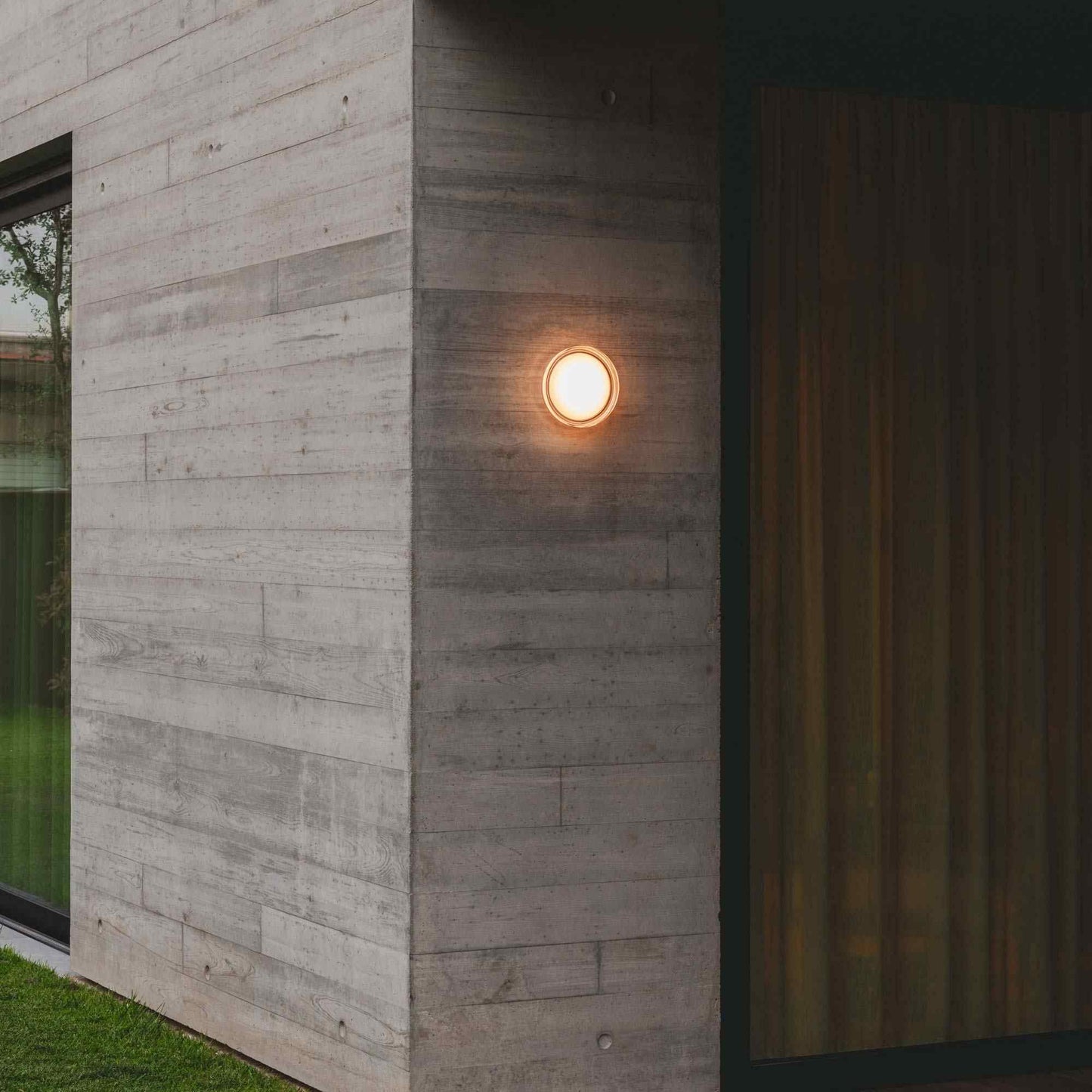 Dots Glass LED Wall Light in Outside Area.