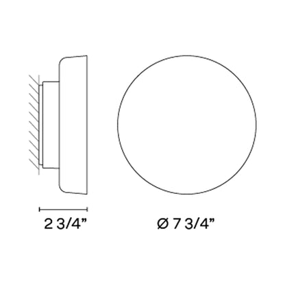 Dots Glass LED Wall Light - line drawing.