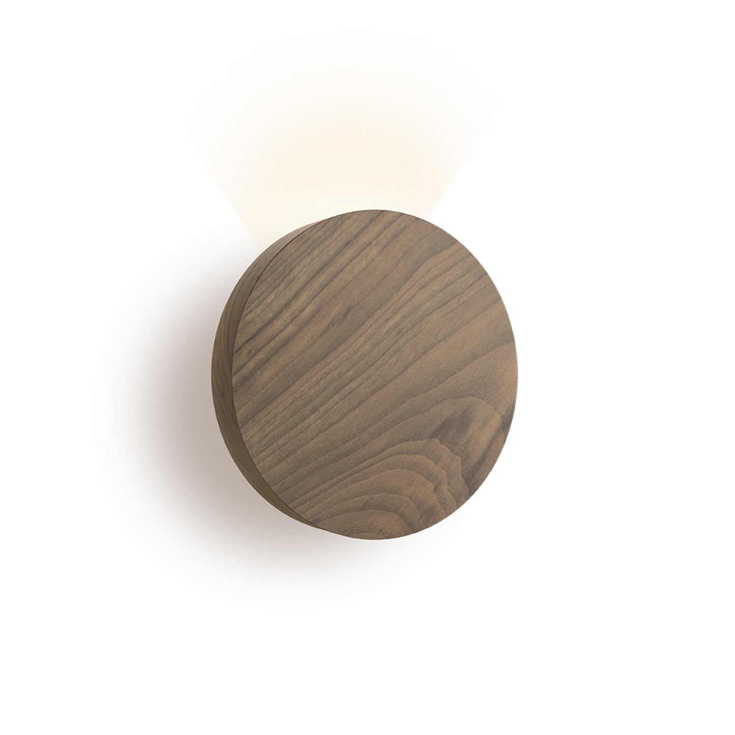 Dots LED Circular Wall Light in American Walnut (Direct Grazer).