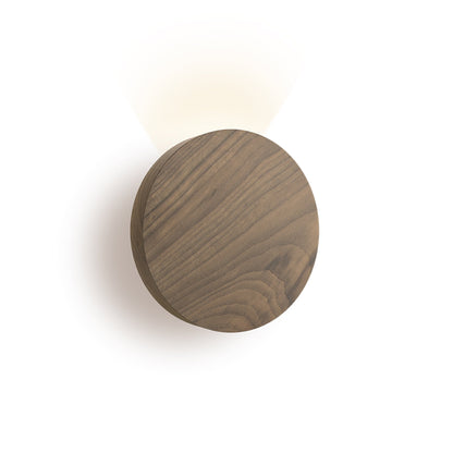 Dots LED Circular Wall Light in American Walnut (Direct Grazer).