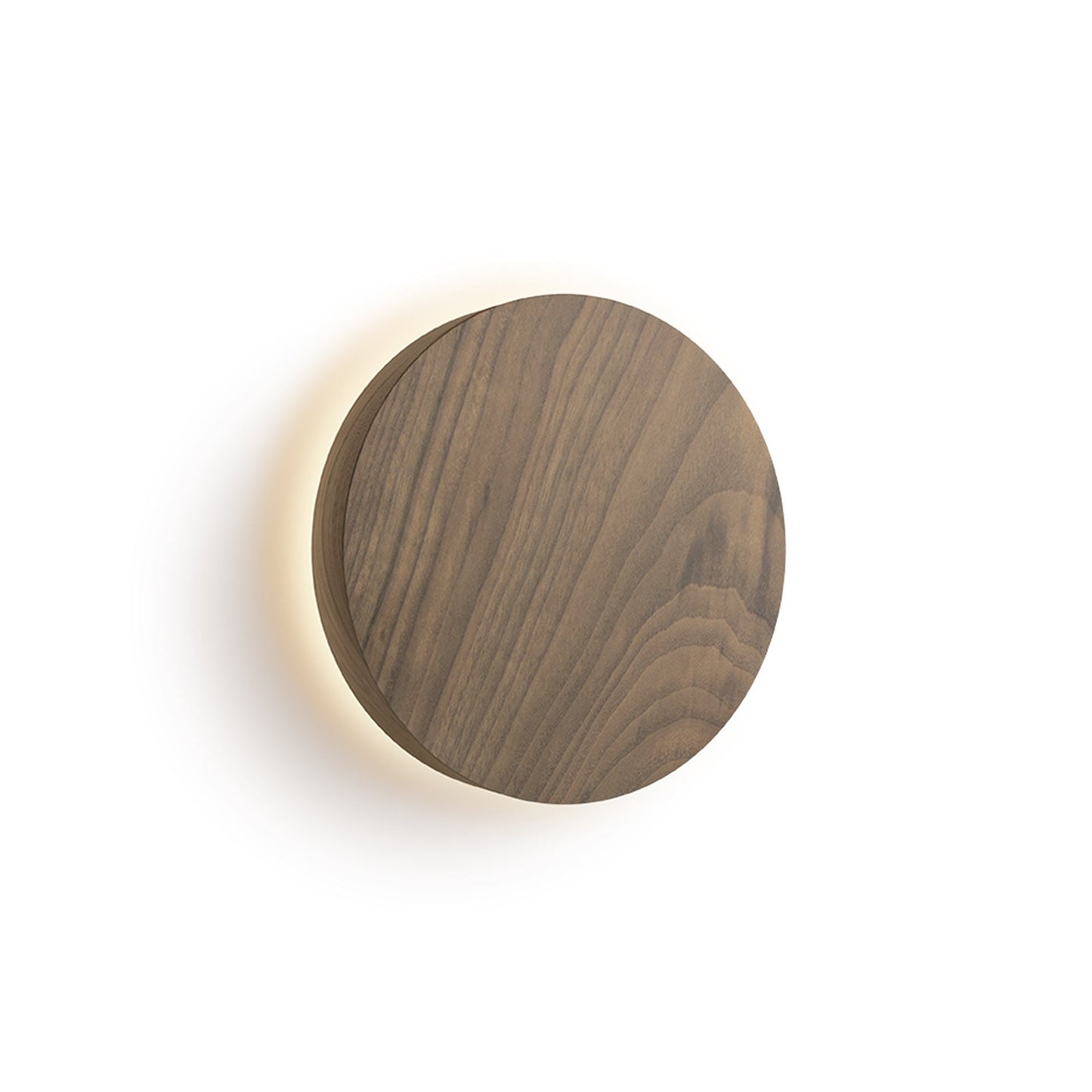 Dots LED Circular Wall Light in American Walnut (Full-circle Grazer).