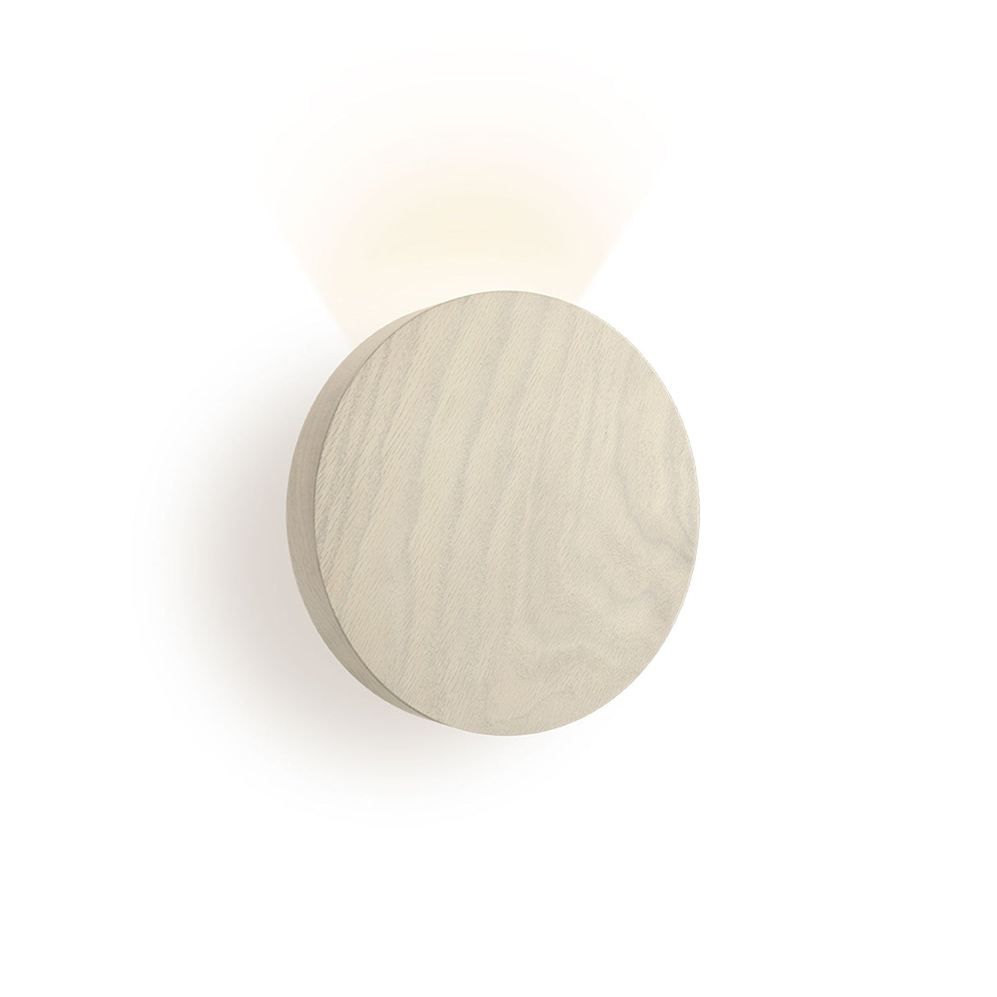 Dots LED Circular Wall Light in White Oak (Direct Grazer).