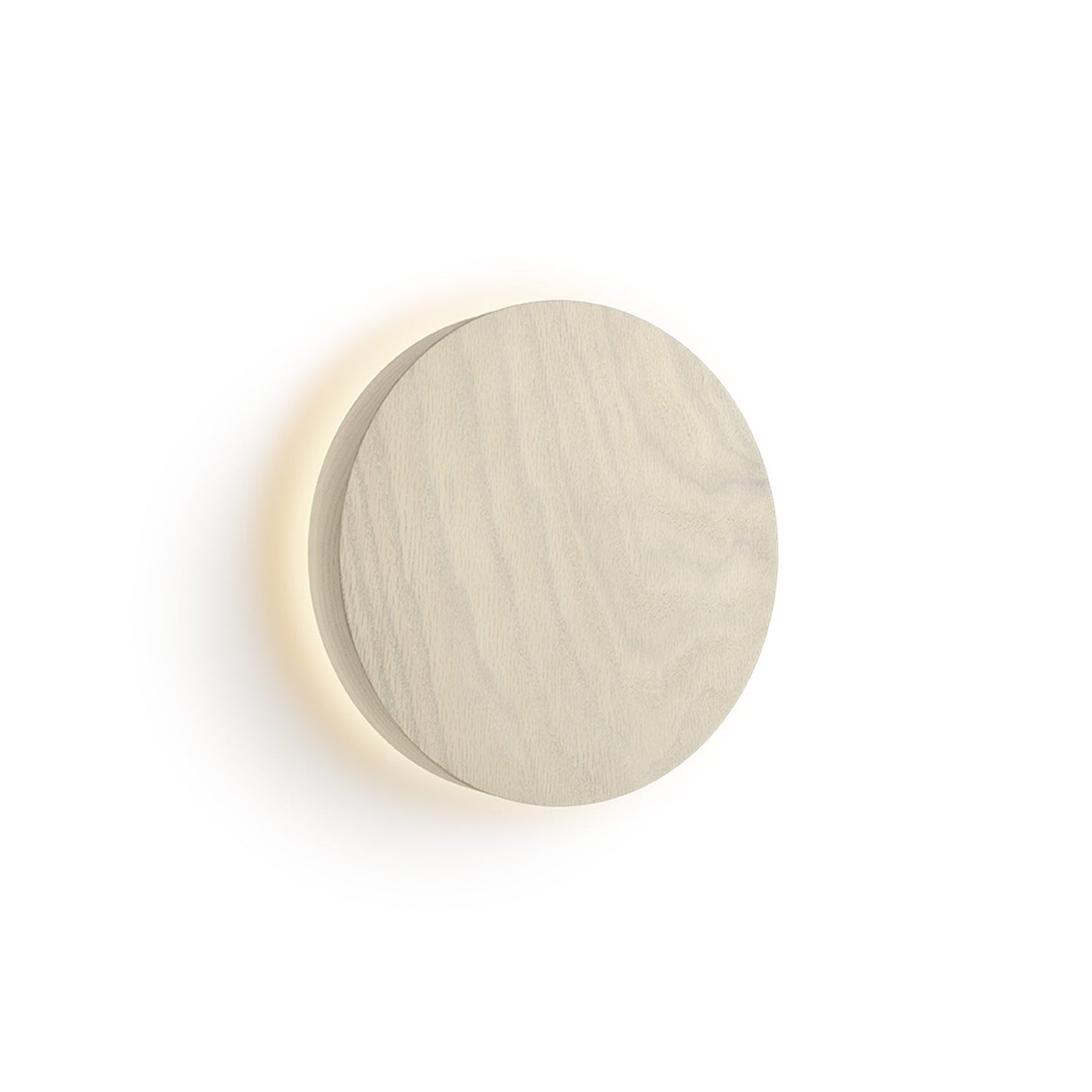 Dots LED Circular Wall Light in White Oak (Full-circle Grazer).