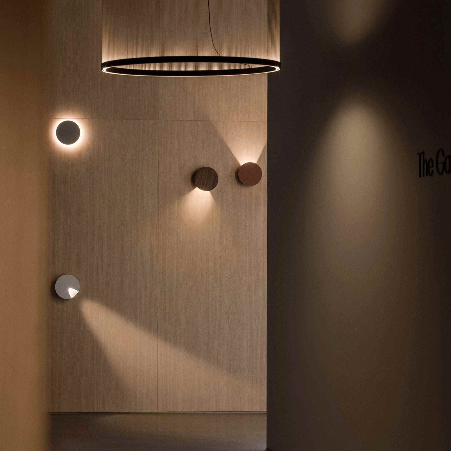 Dots LED Circular Wall Light in office.
