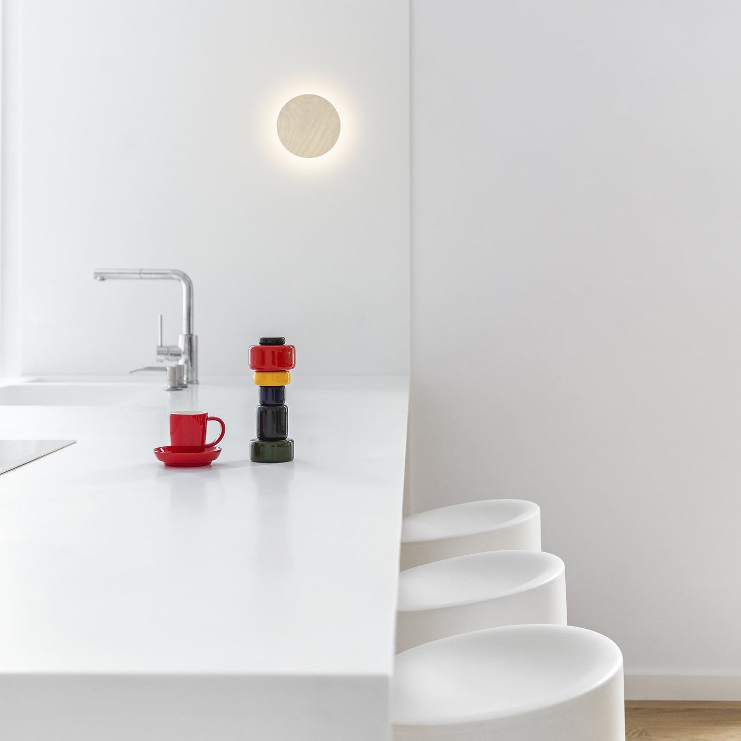 Dots LED Circular Wall Light in bathroom.