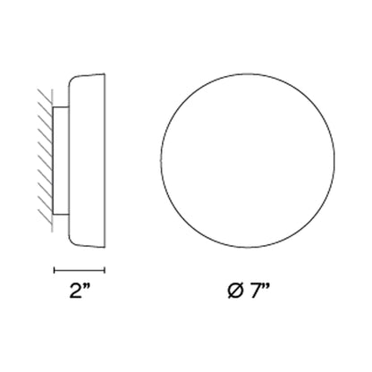 Dots LED Circular Wall Light - line drawing.