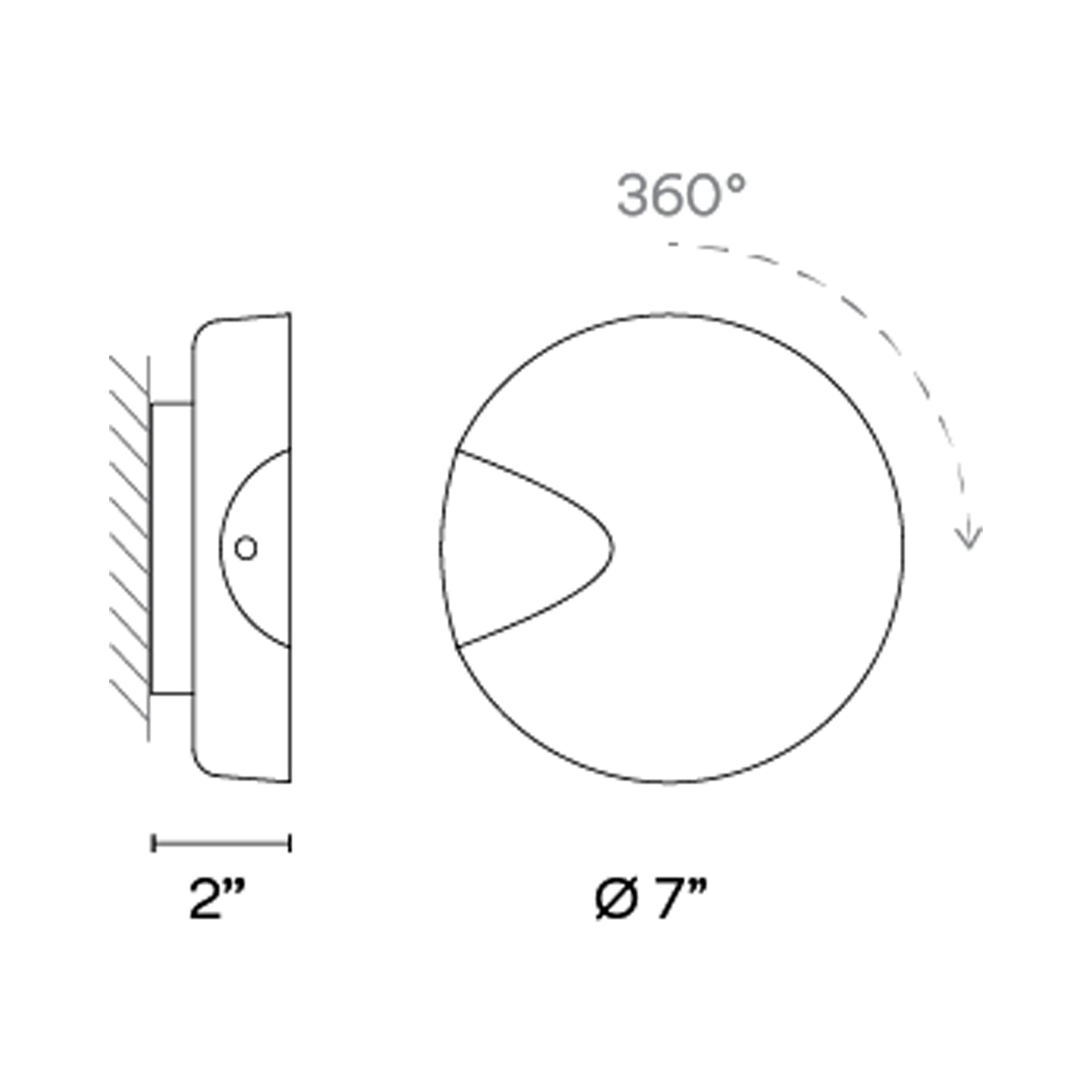 Dots LED Wall Light - line drawing.