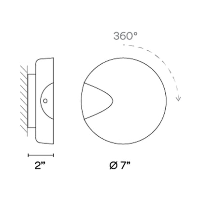 Dots LED Wall Light - line drawing.