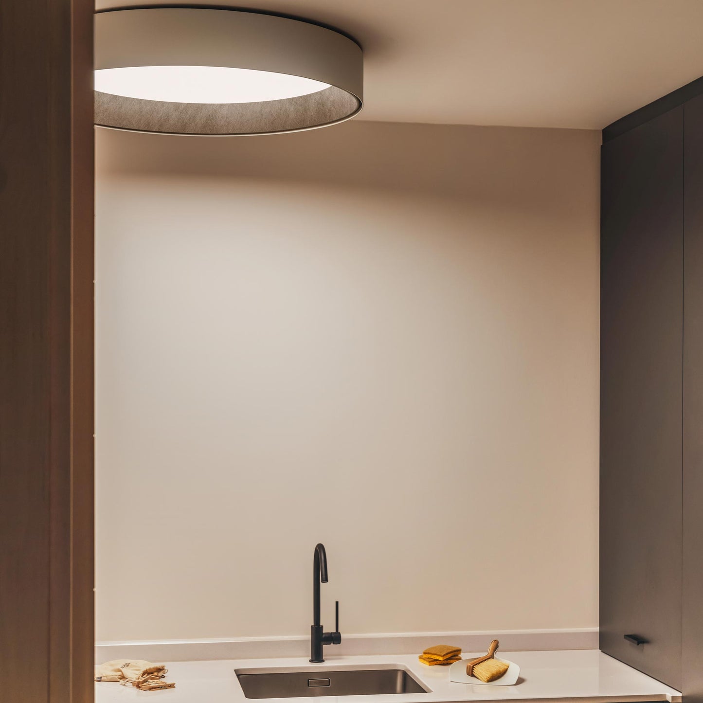Duo Petra LED Flush Mount Ceiling Light in bath room.
