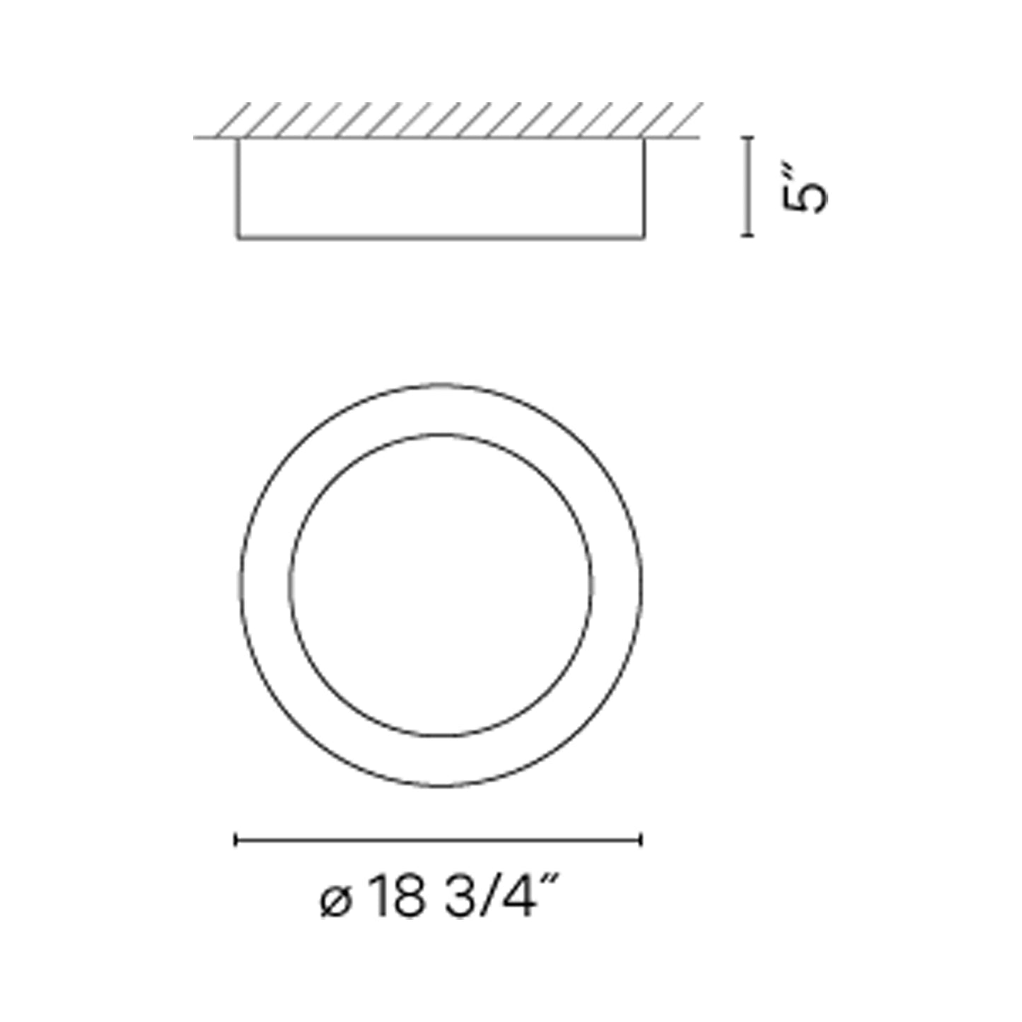 Duo Petra LED Flush Mount Ceiling Light - line drawing.