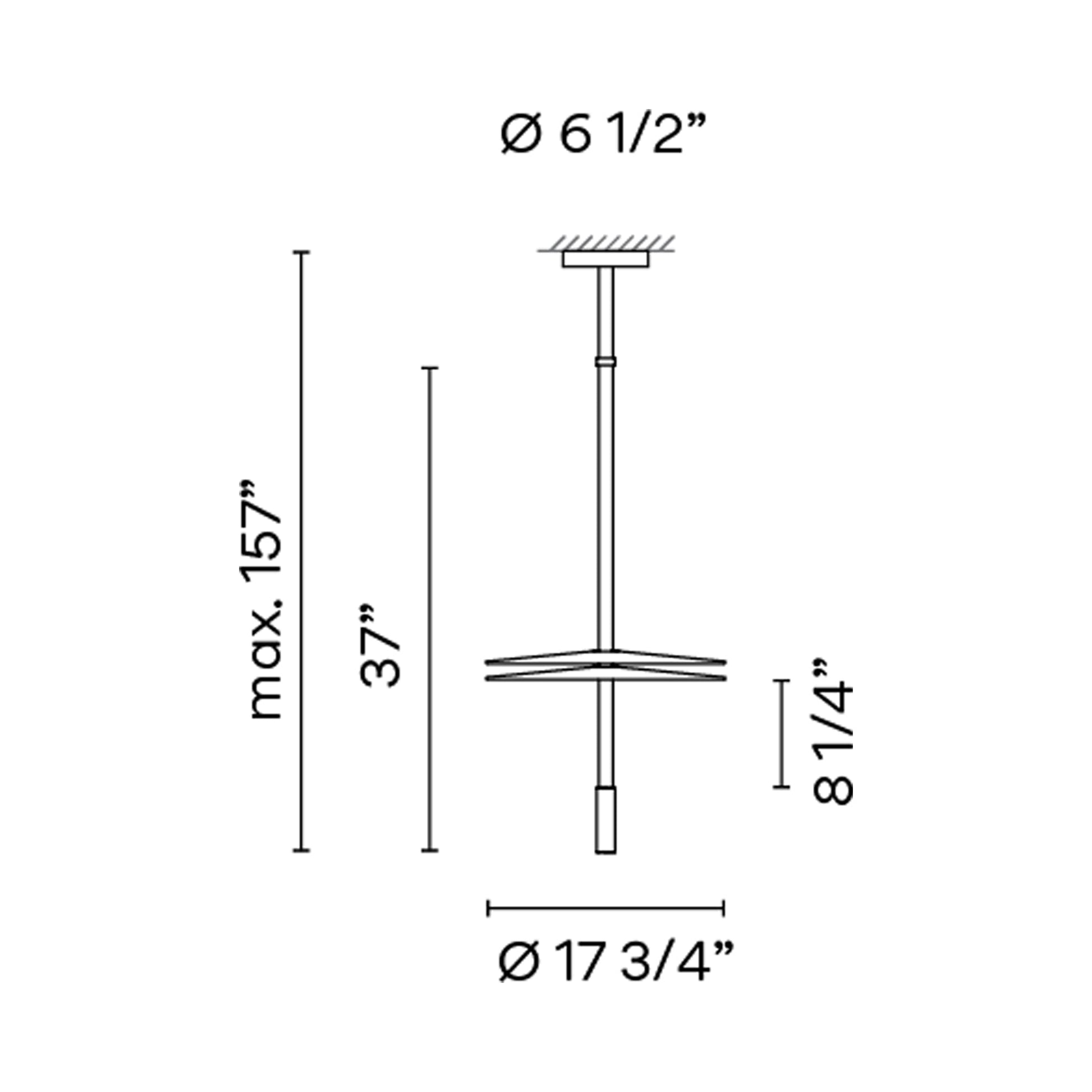 Flamingo Mini 1575 LED Pendant Light - line drawing.