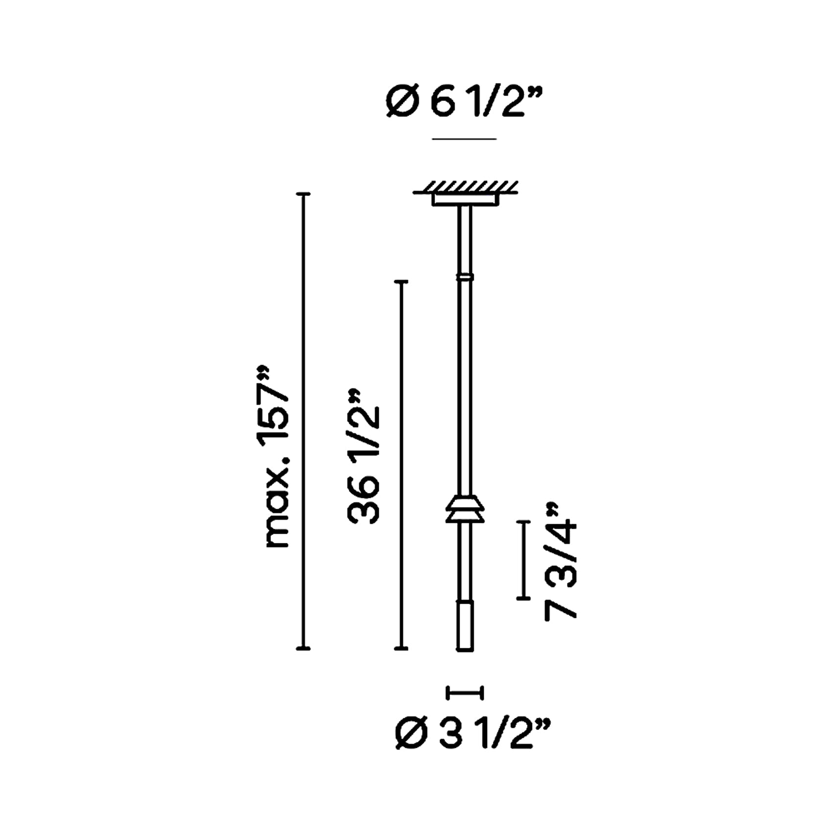 Flamingo Mini 1580 LED Pendant Light - line drawing.