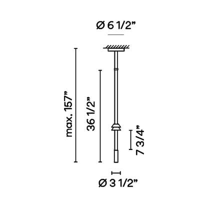 Flamingo Mini 1580 LED Pendant Light - line drawing.