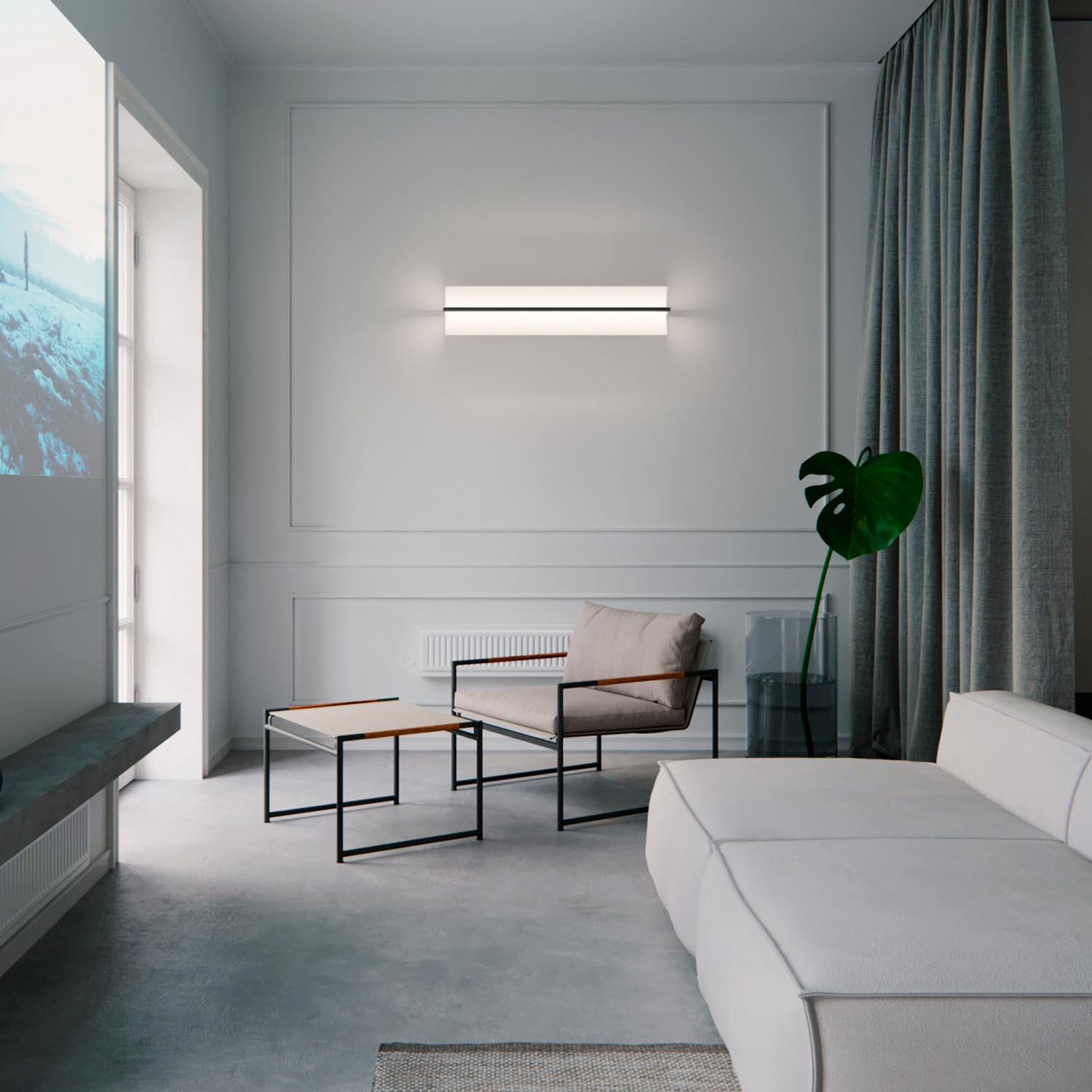 Kontorno LED Wall Light in living room.