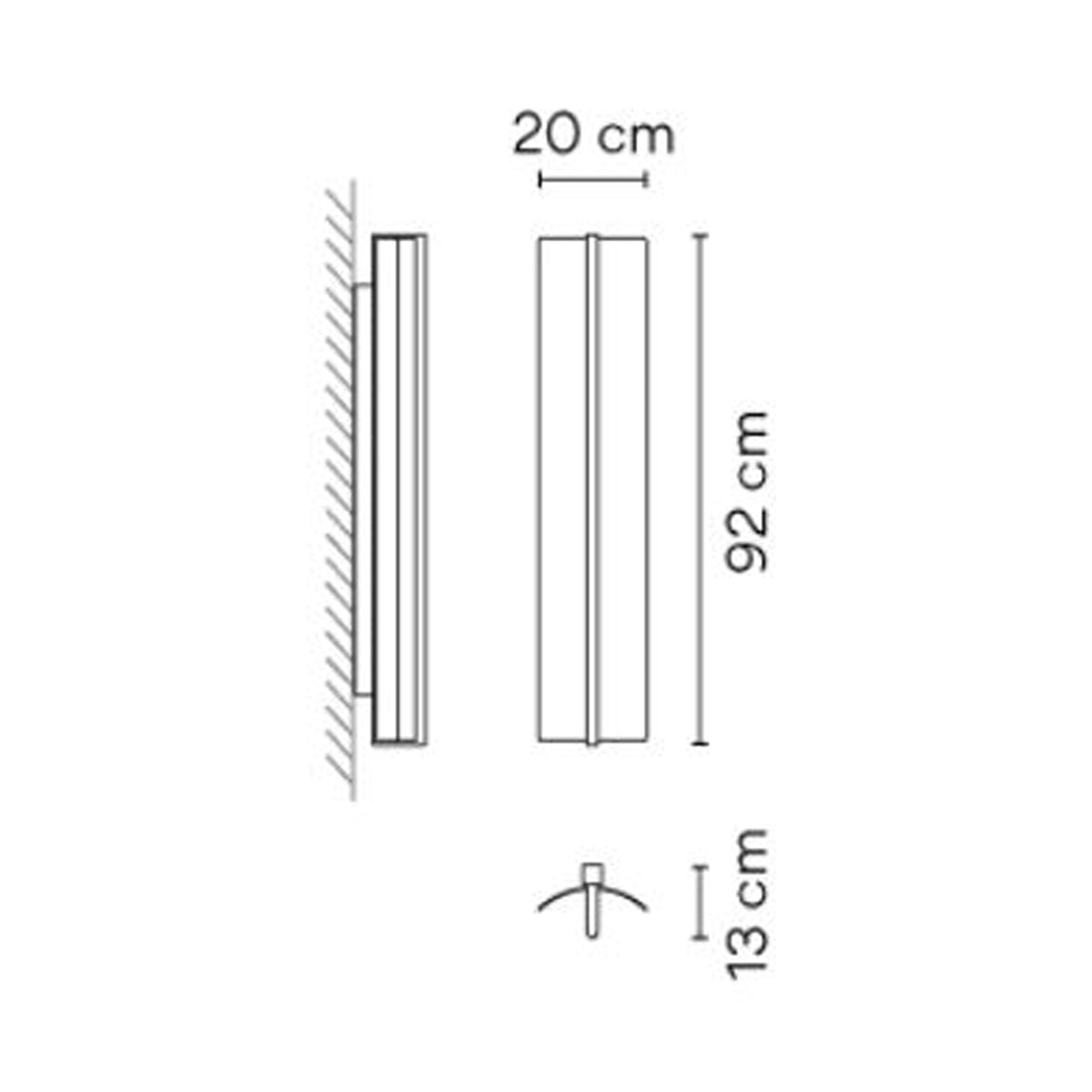 Kontorno LED Wall Light - line drawing.