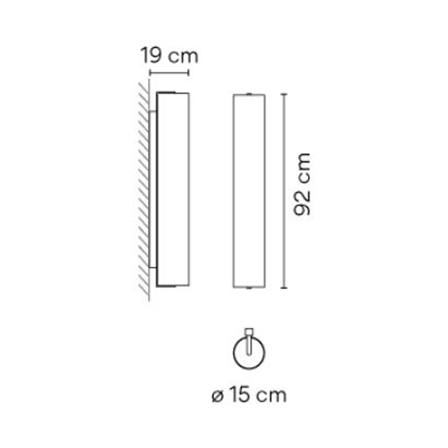Kontorno LED Wall Light - line drawing.