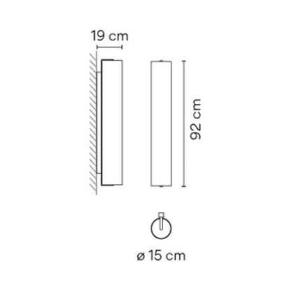 Kontorno LED Wall Light - line drawing.