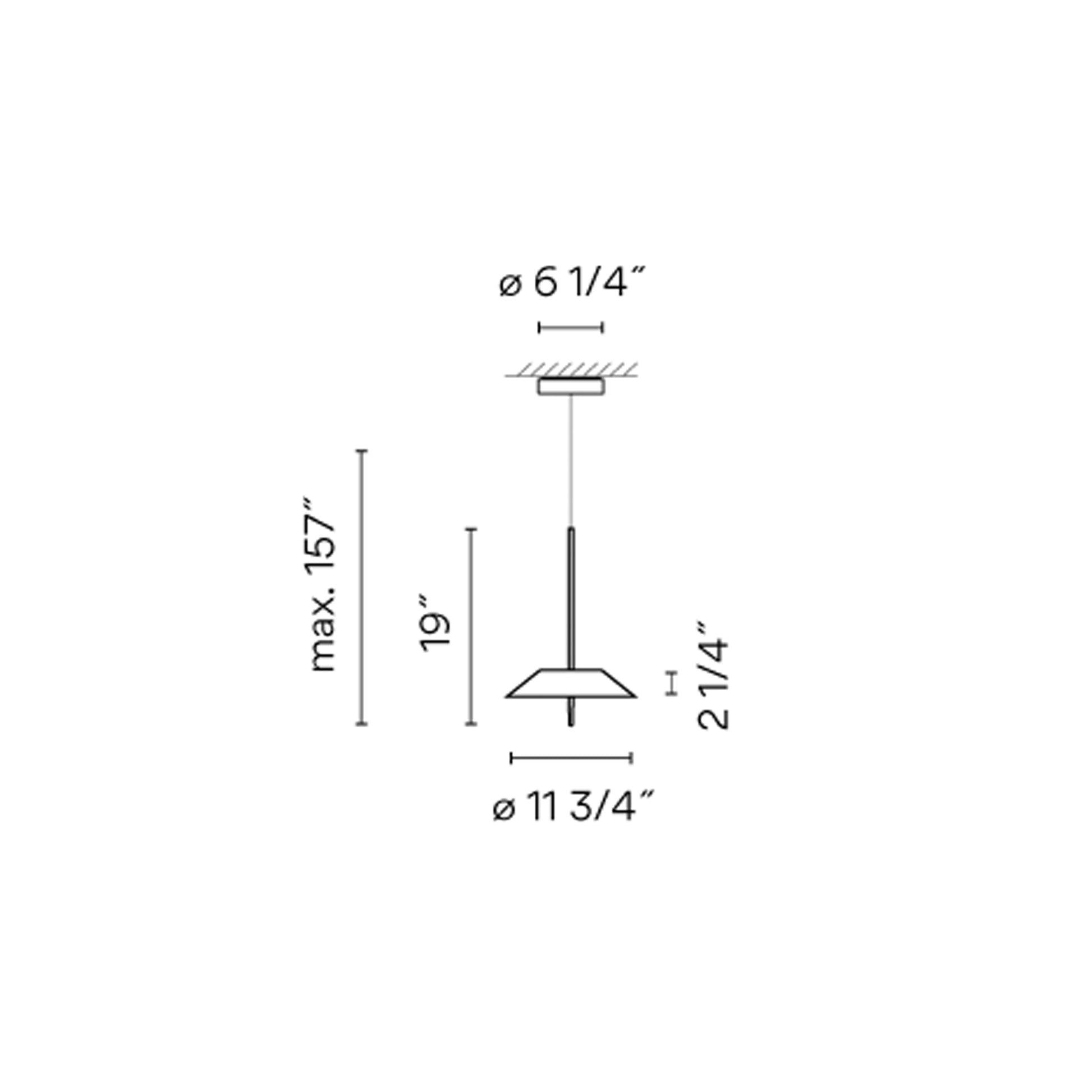 Mayfair LED Pendant Light - line drawing.