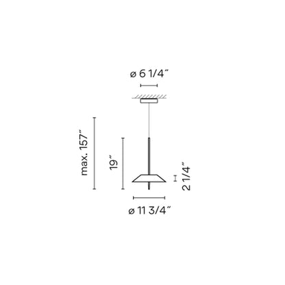 Mayfair LED Pendant Light - line drawing.