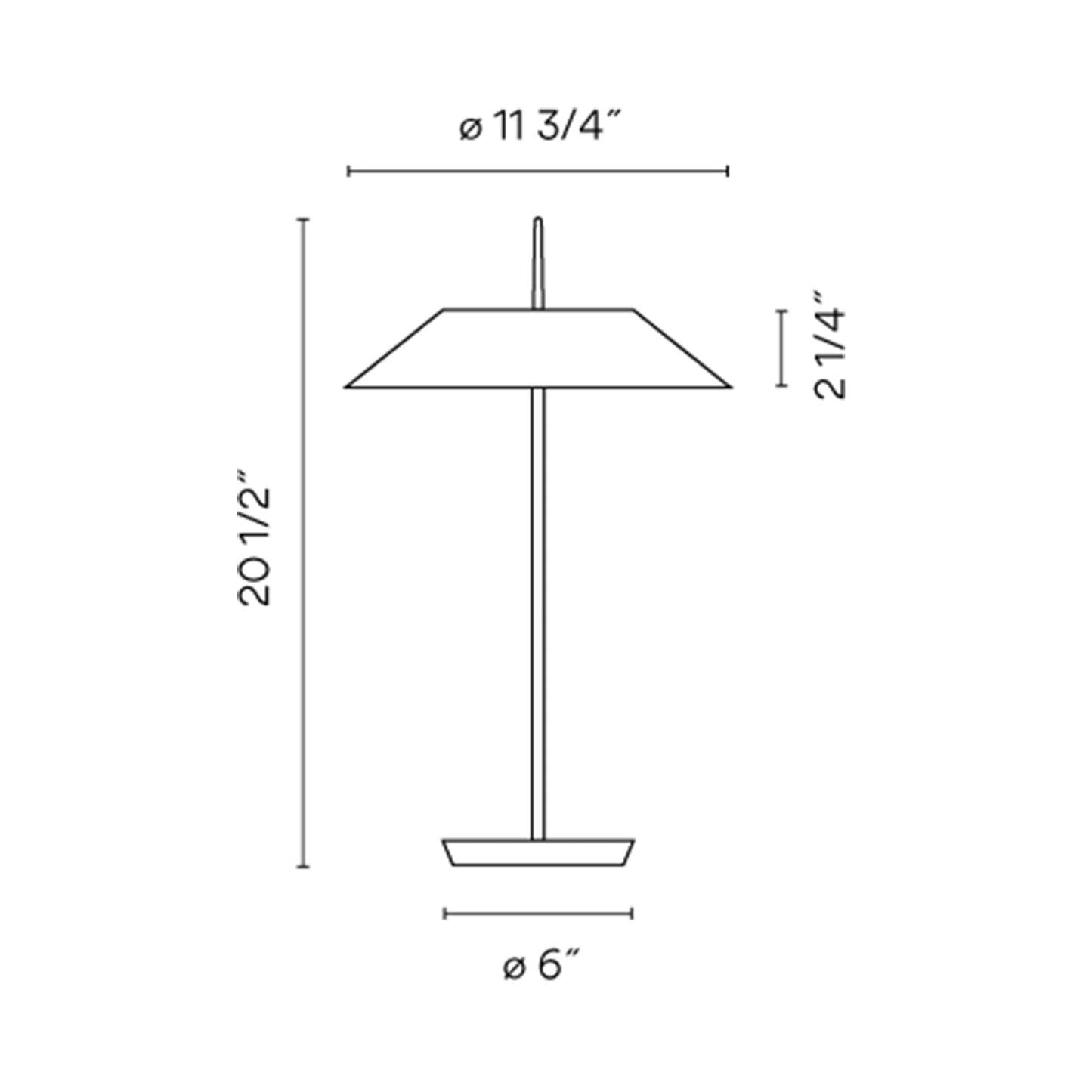 Mayfair LED Table Lamp - line drawing.