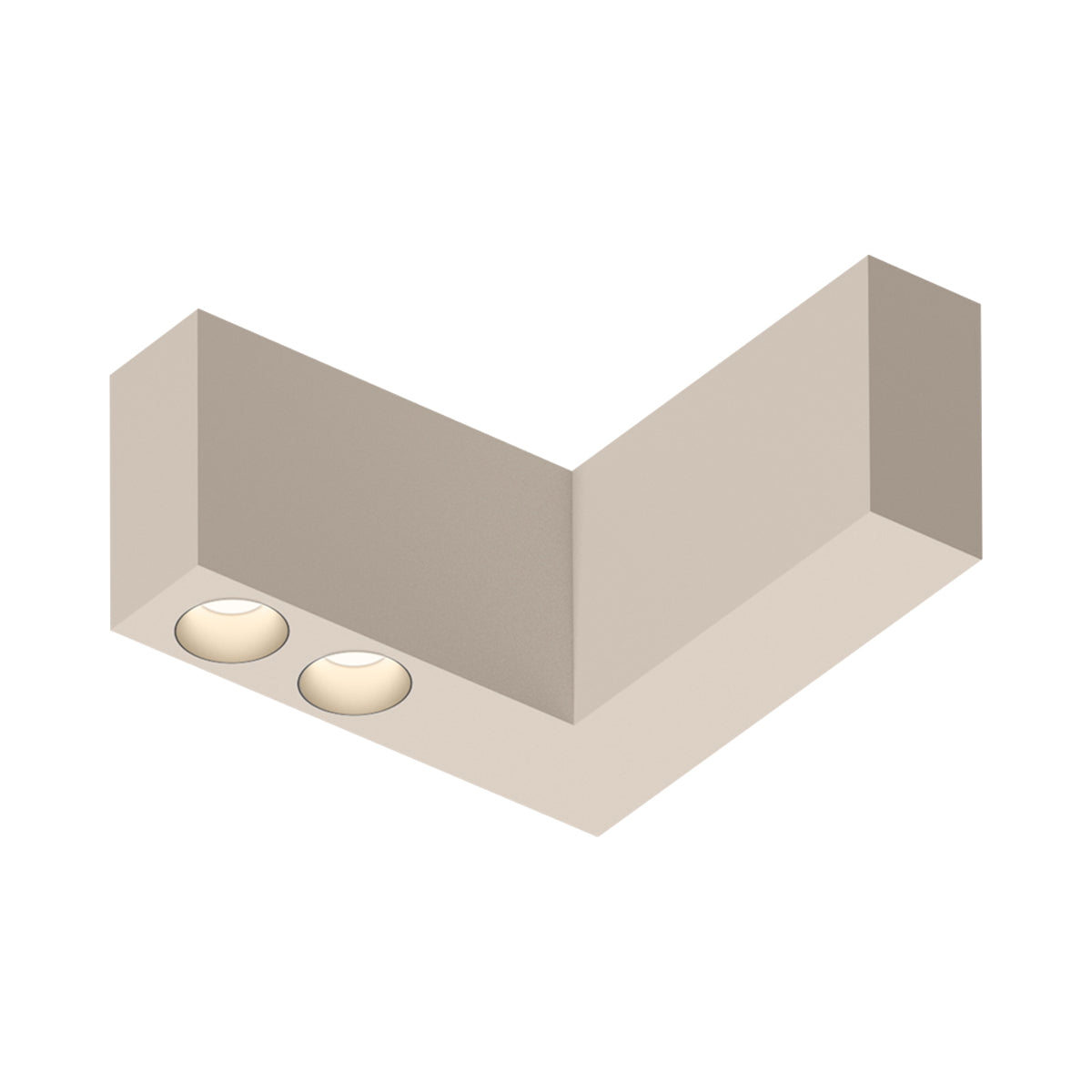 Offset LED Angular Downlight Flush Mount Ceiling Light in Beige M1 (Model 1725).