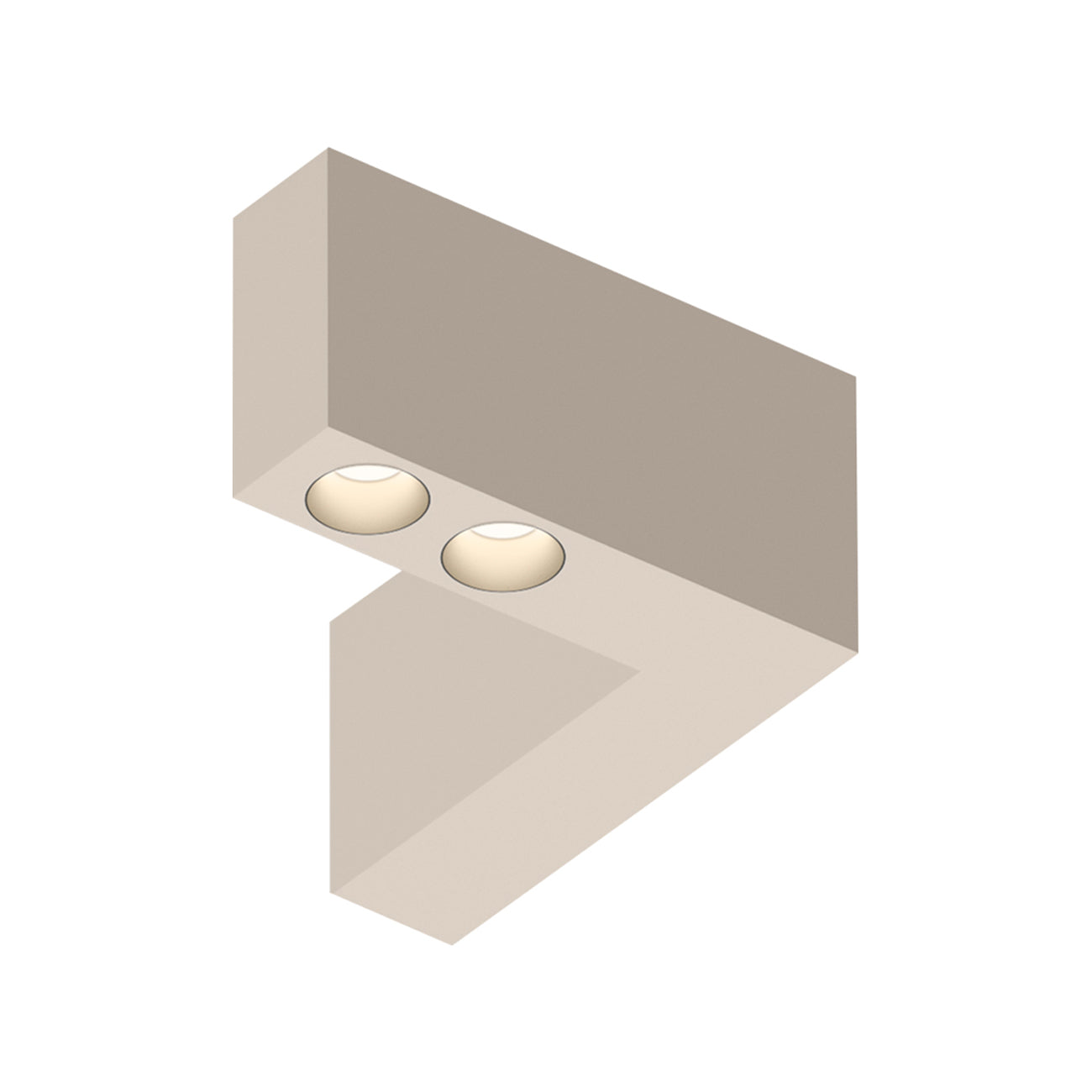 Offset LED Angular Downlight Flush Mount Ceiling Light in Beige M1 (Model 1727).