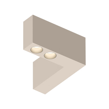 Offset LED Angular Downlight Flush Mount Ceiling Light in Beige M1 (Model 1727).