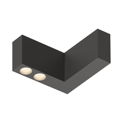 Offset LED Angular Downlight Flush Mount Ceiling Light in Black (Model 1725).
