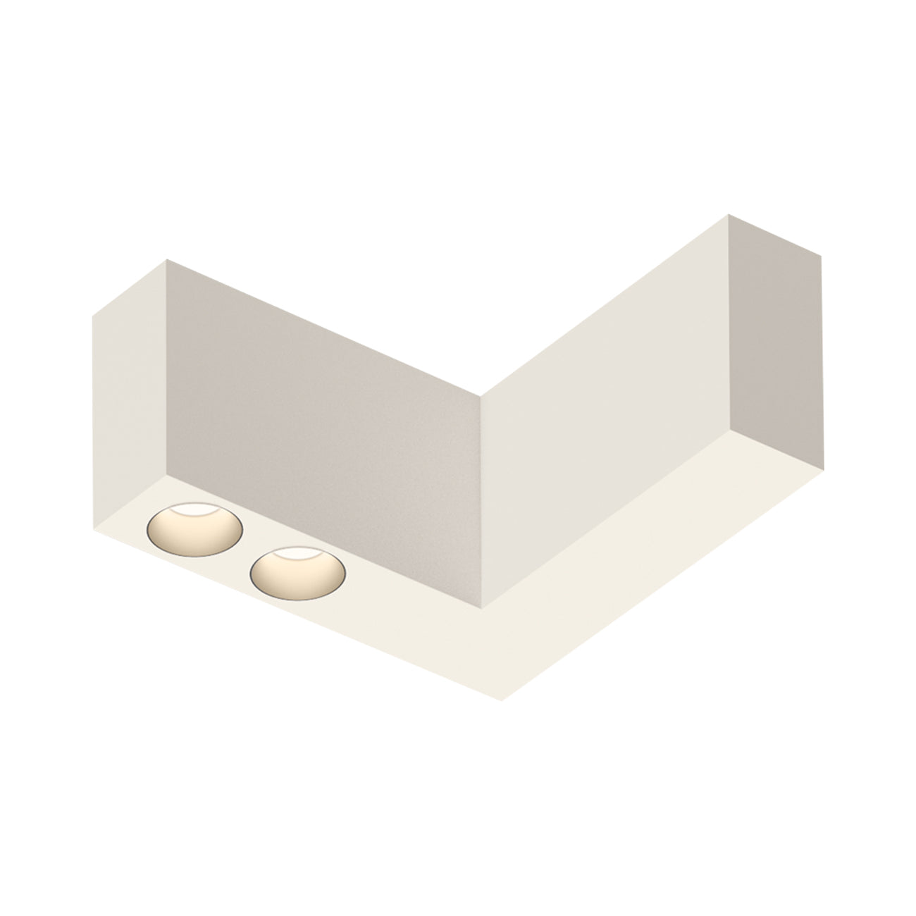 Offset LED Angular Downlight Flush Mount Ceiling Light in Warm White (Model 1725).