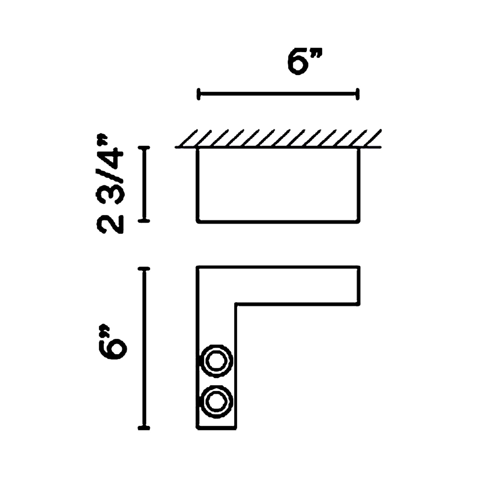 Offset LED Angular Downlight Flush Mount Ceiling Light - line drawing.