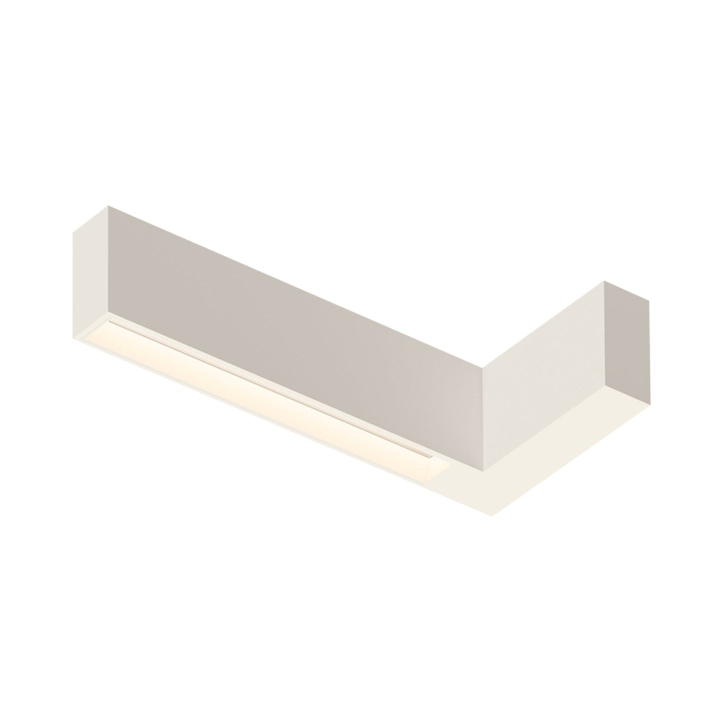 Offset LED Angular Linear High Comfort Flush Mount Ceiling Light in Warm White (Model 1740).