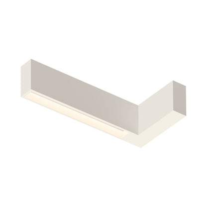 Offset LED Angular Linear High Comfort Flush Mount Ceiling Light in Warm White (Model 1740).
