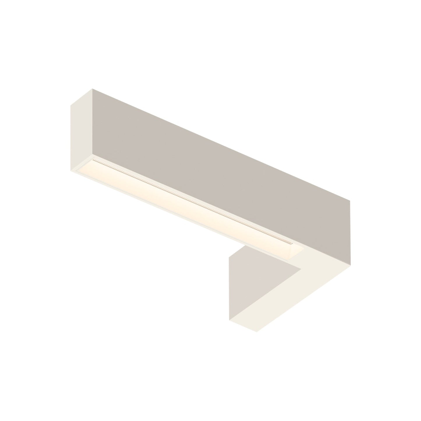 Offset LED Angular Linear High Comfort Flush Mount Ceiling Light in Warm White (Model 1745).