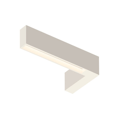 Offset LED Angular Linear High Comfort Flush Mount Ceiling Light in Warm White (Model 1745).